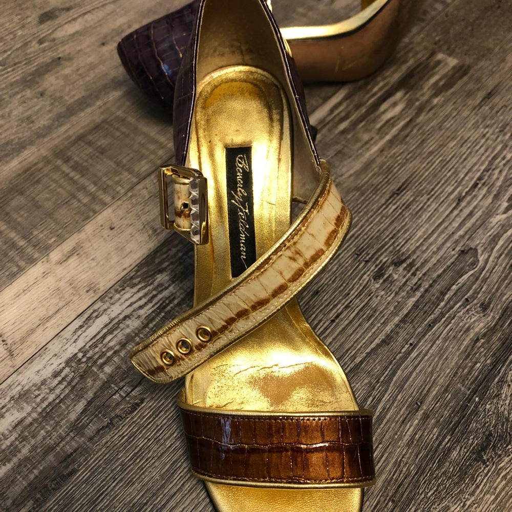 Beverly Feldman heels with bling on clasp